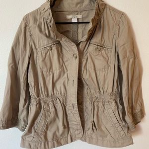 Tan jacket with buttons